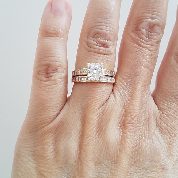 14k Yellow gold Engagement Ring & Wedding 2pc - Picture 9 of 14